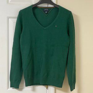 Tommy Hilfiger Dark Green V-Neck Pullover Sweater